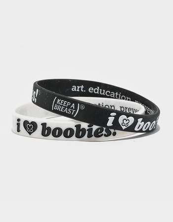 KEEP A BREAST I Love Boobies! 2 Pack Mini Bracelets Primary Image
