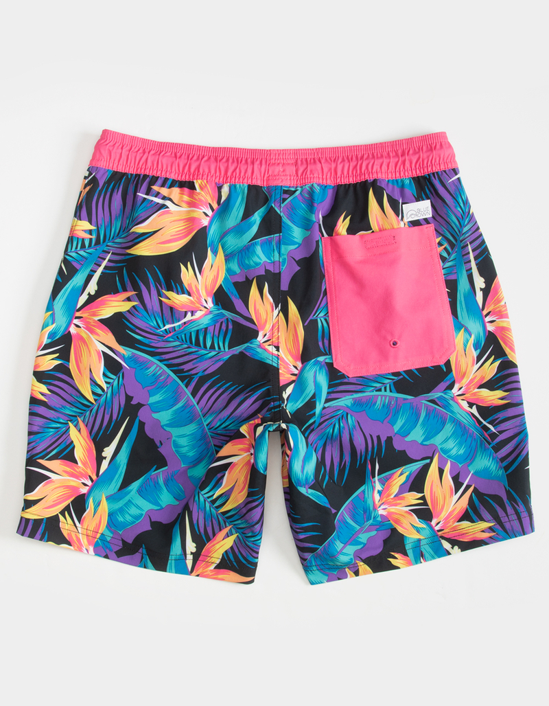 BLUE CROWN Neo Floral Mens 7" Swim Shorts image number 4