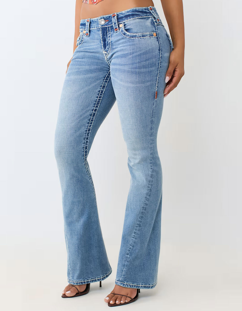 TRUE RELIGION Joey Low Rise Super T Flap Womens Flare Jeans image number 2