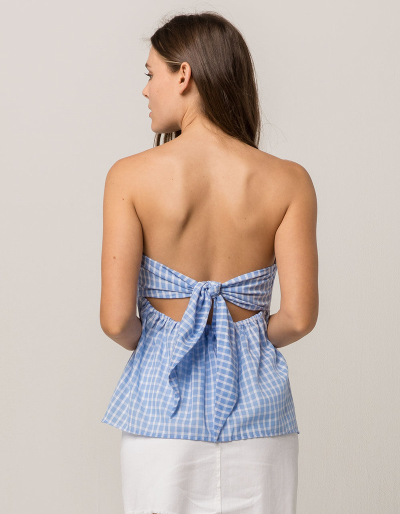 SOCIALITE Plaid Tie Back Womens Tube Top image number 2