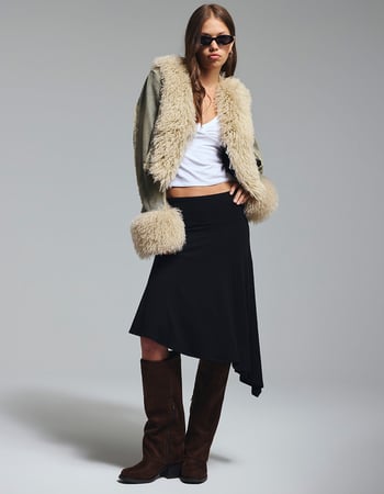 FULL TILT Womens Asymmetric Midi Skirt Primary Image