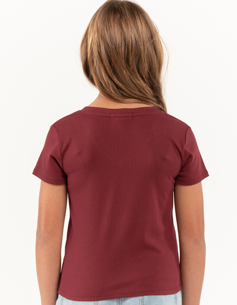 FULL TILT Essentials Girls V Neck Rib Tee image number 3
