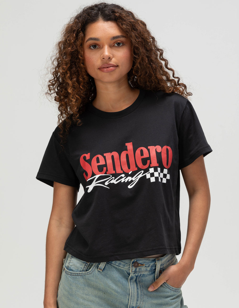 SENDERO PROVISIONS CO. Sendero Racing Womens Crop Boxy Tee image number 0