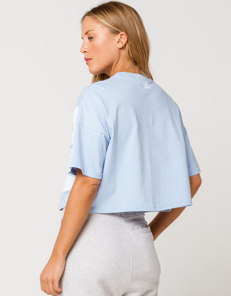 ADIDAS Large Logo Womens Light Blue Crop Tee image number 2