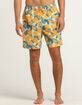 BLUE CROWN Orange Life Mens 7" Swim Shorts image number 5