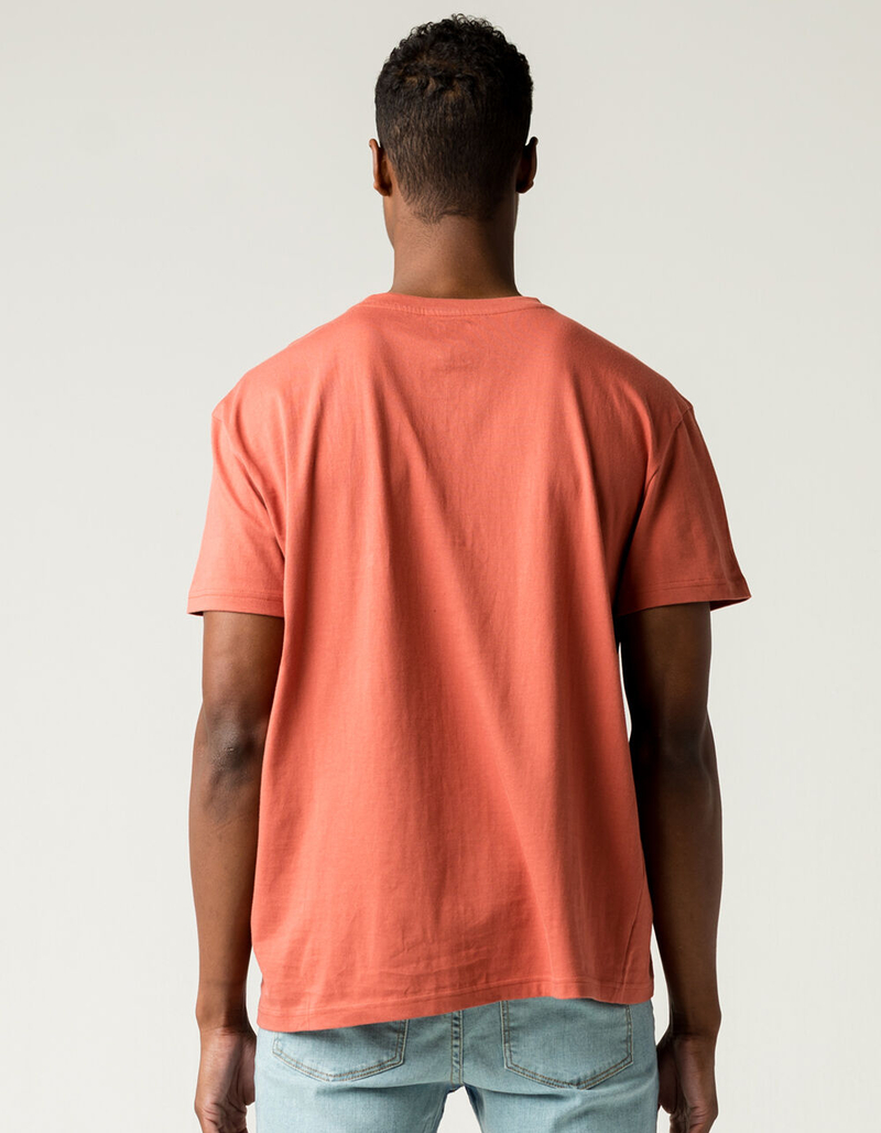 RSQ Oversized Solid Mens Burnt Red Pocket Tee image number 3