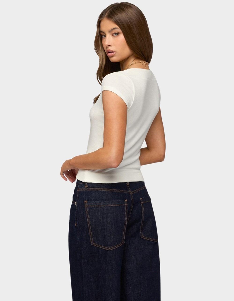 EDIKTED Blaunca Asymmetric Knit Top image number 2