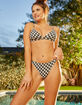 FULL TILT Textured Gingham High Leg Cheekier Bikini Bottoms image number 1