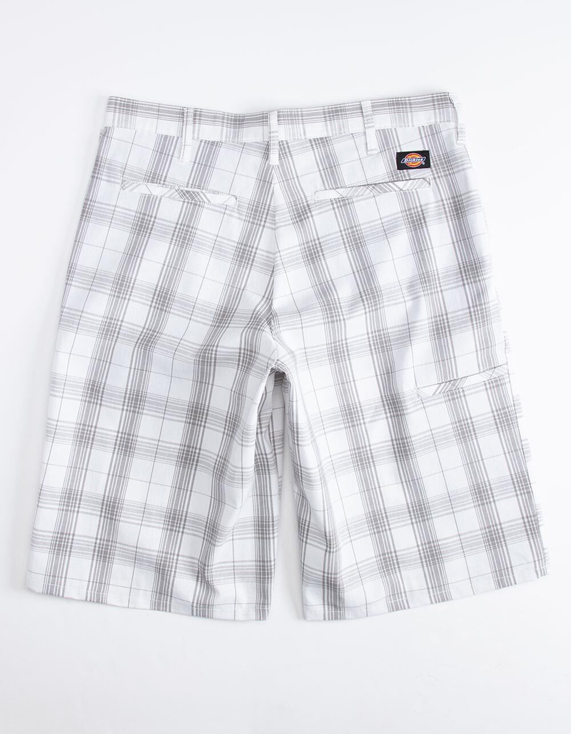 DICKIES Plaid Gray & White Mens Shorts image number 1