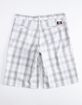 DICKIES Plaid Gray & White Mens Shorts image number 2