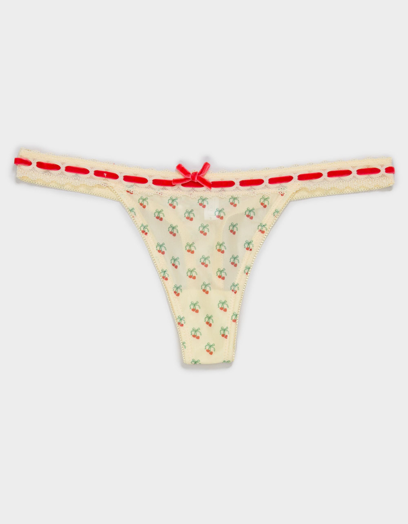 FULL TILT Lace Trim Thong image number 0