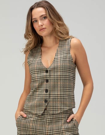 BRIXTON Menswear Plaid Womens Vest Primary Image