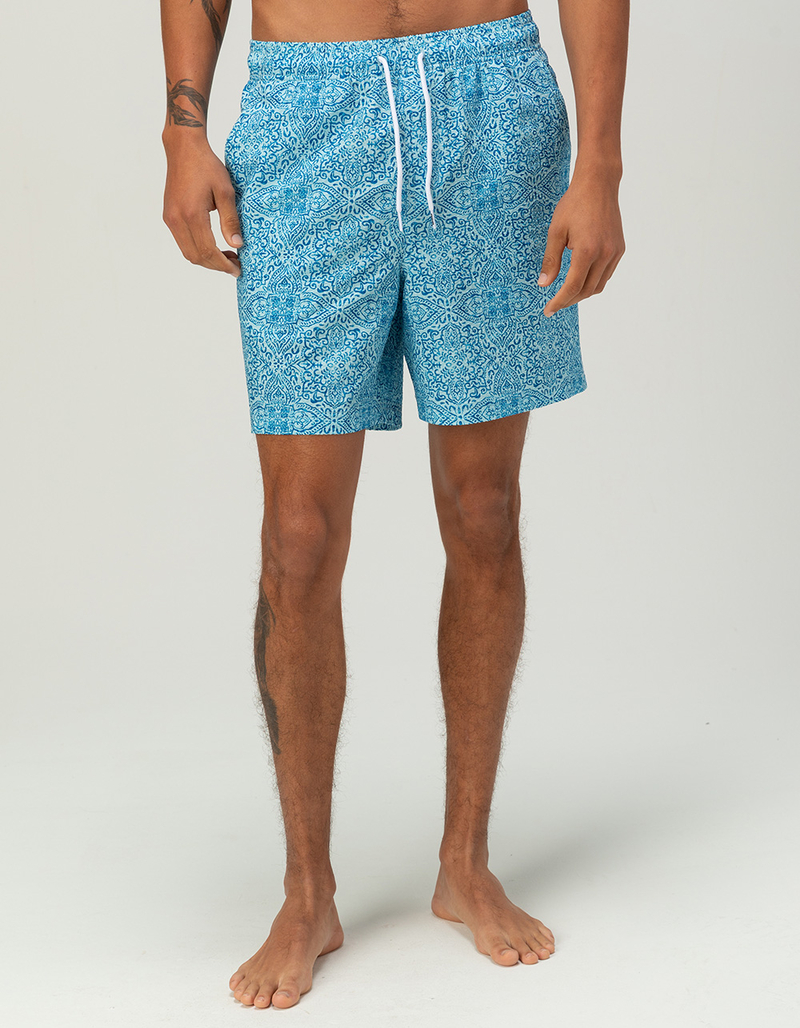 RSQ Mens Seersucker 6.5" Swim Trunks image number 0