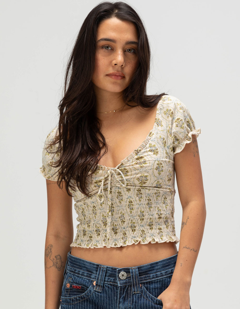 BDG Quinn Lace Cap Sleeve