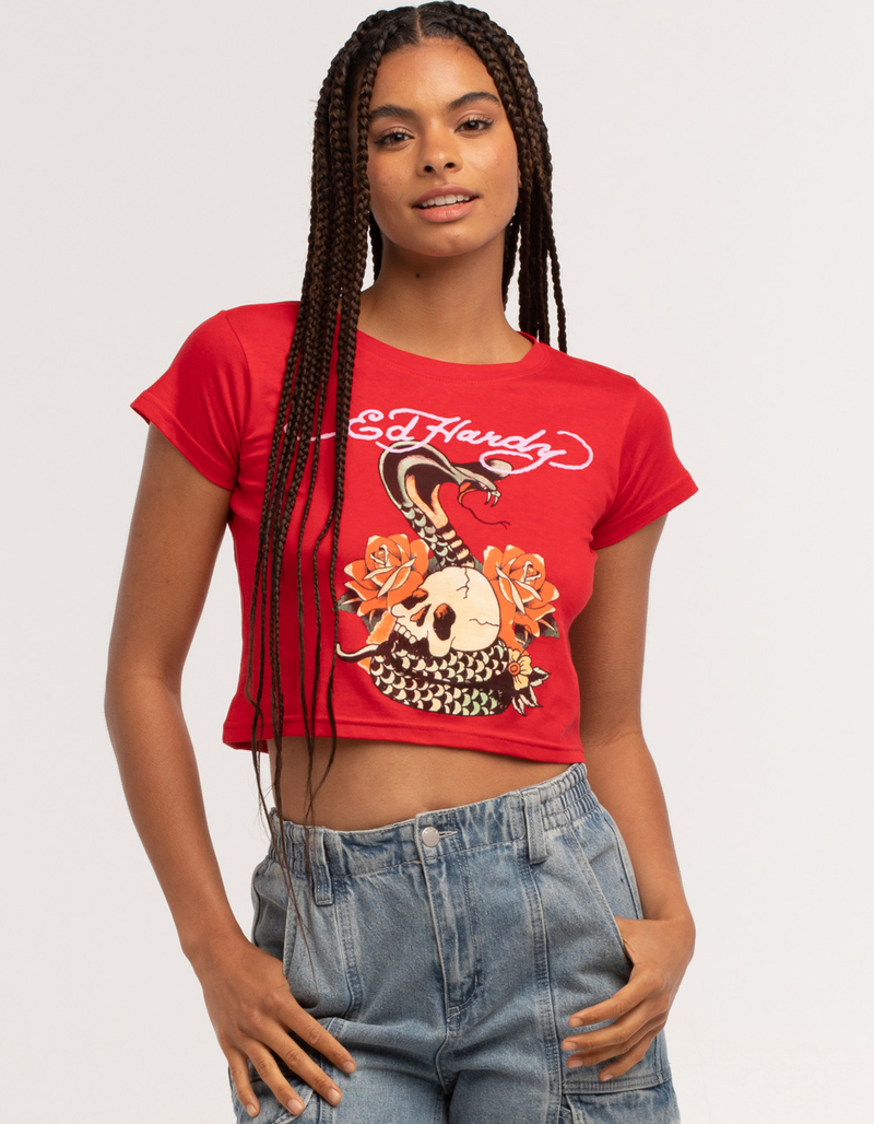 ED HARDY Cobra Womens Baby Tee image number 1