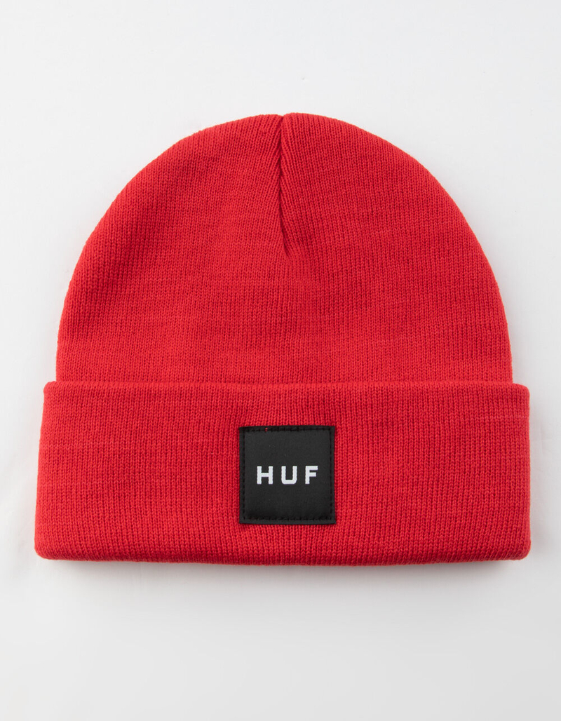 HUF Essentials Box Logo Red Beanie image number 0