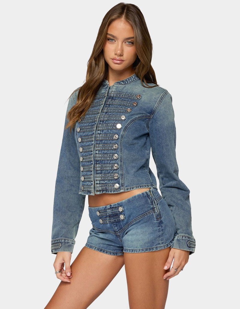 EDIKTED Jazzy Denim Napoleon Jacket image number 1