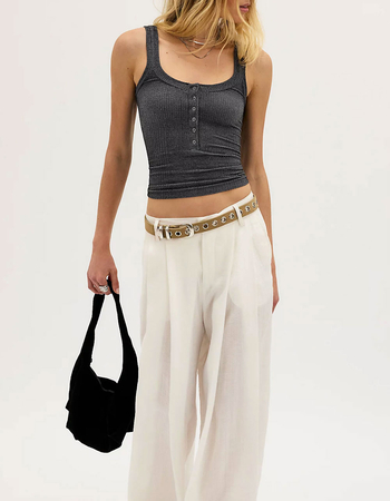 FREE PEOPLE Clean Slate Womens Henley Tank Top Alternative Image
