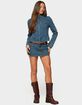 EDIKTED Josiee Stretchy Denim Mini Skort image number 4