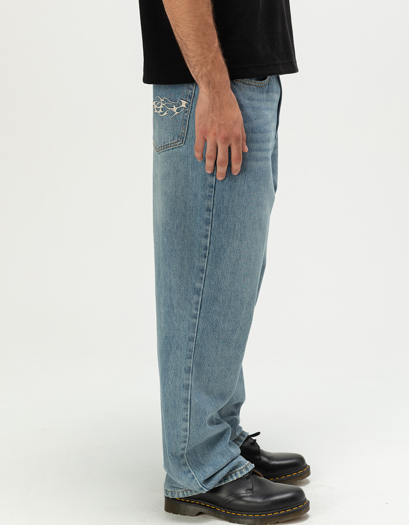 RSQ Mens Baggy Embroidered Jeans image number 2