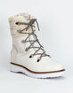 ROXY Brandi Leather Shearling Womens White Boots image number 1