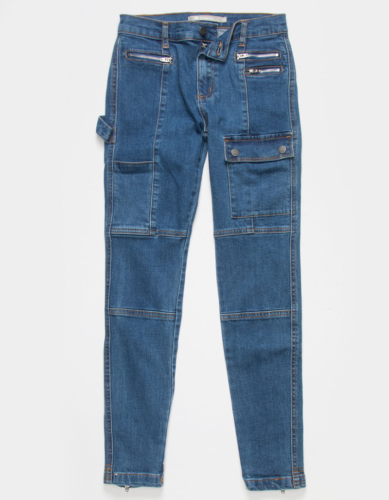 TRACTR Utility Cargo Girls Skinny Jeans image number 0