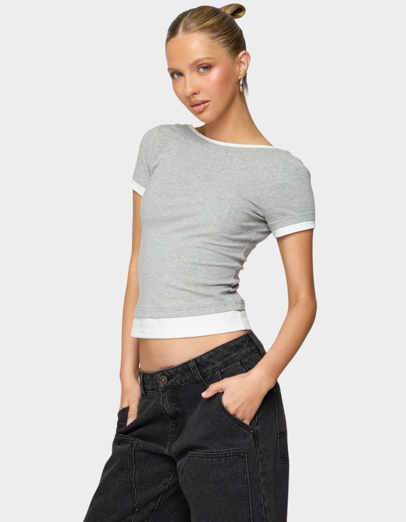 EDIKTED Julietta Contrast Layered Tee image number 4