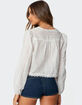 EDIKTED Lesley Cotton Lace Tie Front Top image number 5