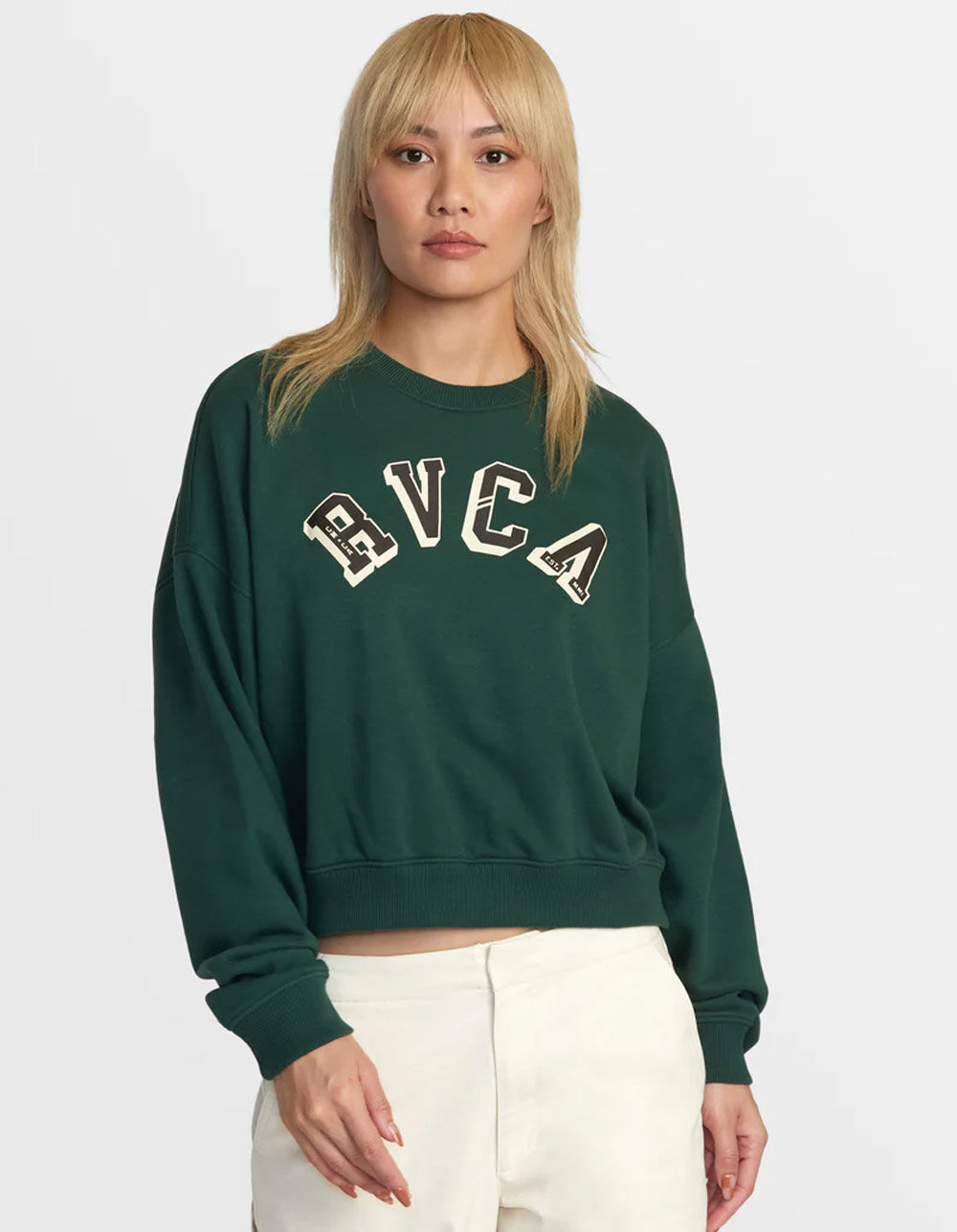 RVCA Ivy League Womens Crewneck Sweatshirt - PINE | Tillys