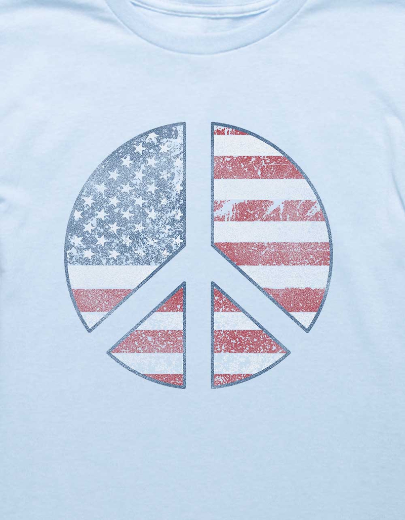 PEACE American Flag Block Unisex Kids Tee image number 1