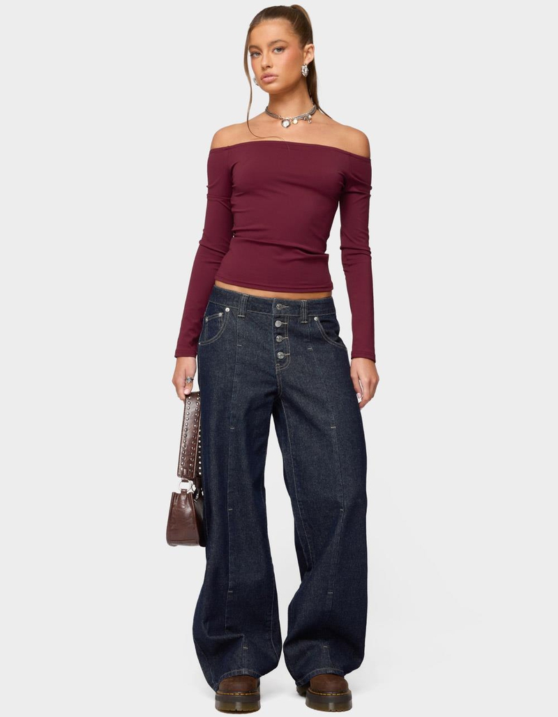 EDIKTED Katie Off Shoulder Long Sleeve Top image number 4