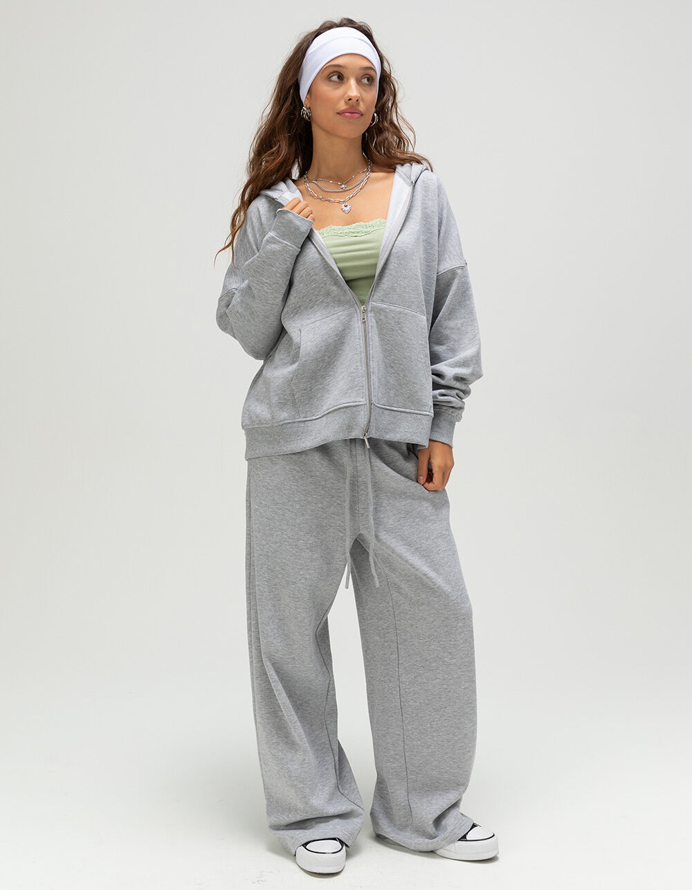 TILLYS Womens Wide Leg Sweatpants - HEATHER GRAY | Tillys