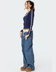 EDIKTED Contrast V-Neck Long Sleeve Tee image number 4