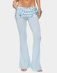 EDIKTED Zephyra Bead & Sequin Foldover Pants image number 1
