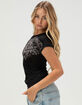 AFFLICTION Flaming Dragon Womens Fitted Tee image number 3