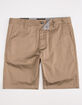 BLUE CROWN Slim Dark Khaki Mens Chino Shorts image number 1