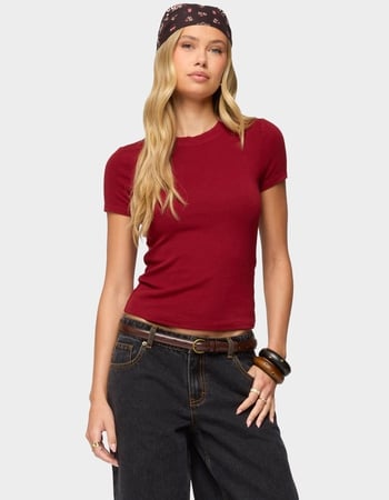 EDIKTED Daphney Ribbed Tee Primary Image