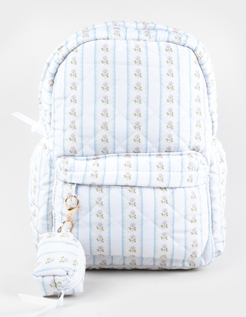 TILLYS Quilted Floral Stripe Backpack Primary Image