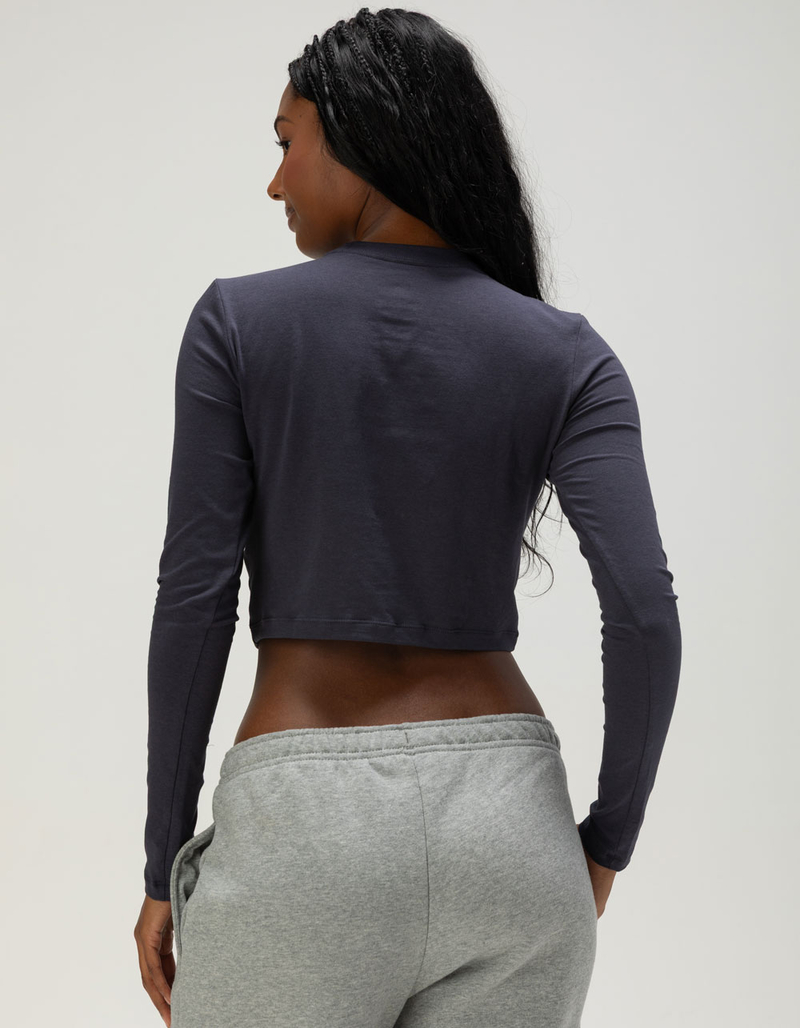 NIKE Sportswear Chill Knit Womens Long Sleeve Crop Tee image number 3