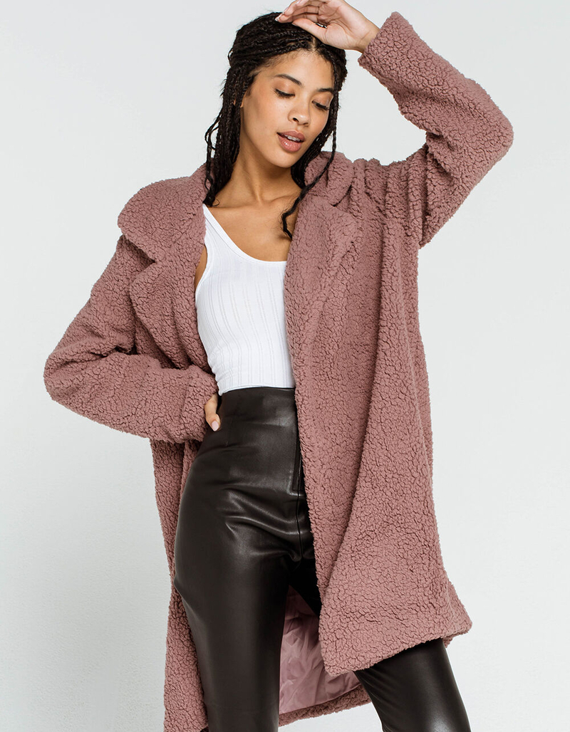 KAII Sherpa Long Womens Lavender Coat image number 0