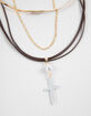 FULL TILT 5 Row Cord/Pearl/Cross Necklace image number 2