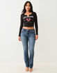 TRUE RELIGION Horseshoe Logo Rib Womens Long Sleeve Baby Tee image number 4