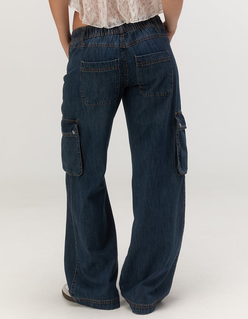 RSQ Womens Low Rise Cargo Baggy Denim Jeans image number 3
