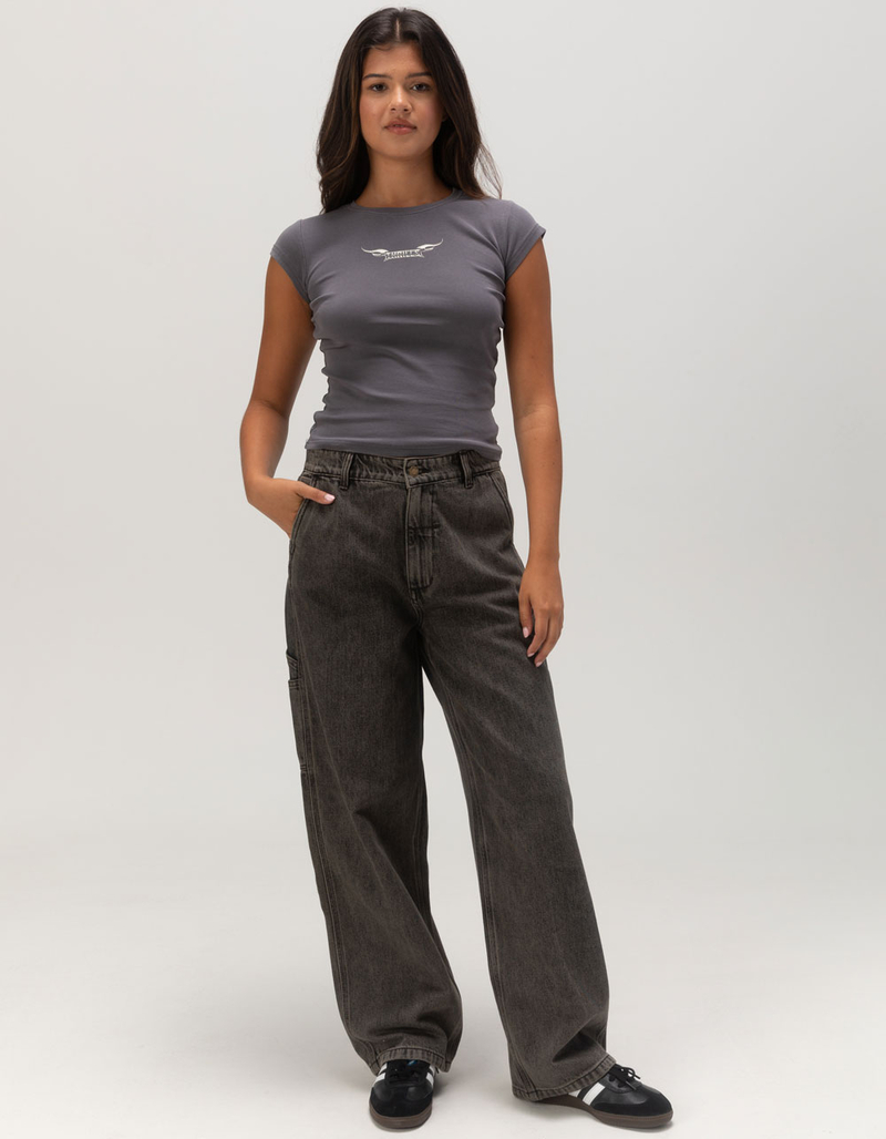 THRILLS Slouch Carpenter Womens Jeans WASHED BLACK Tillys