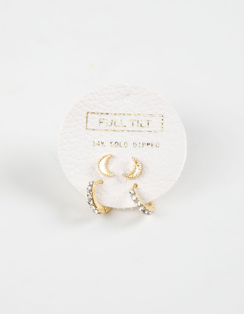 FULL TILT 14K Gold Dipped Earrings & Jewelry Case Set image number 1