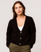 FULL TILT Essentials Fuzzy Black Womens Cardigan image number 1