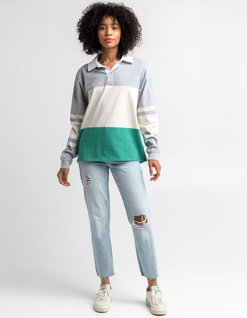 RSQ Womens Colorblock Oversized Polo Shirt image number 3