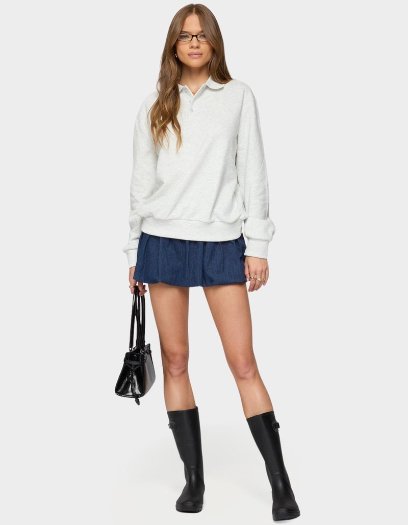 EDIKTED Scholar Oversized Polo Sweatshirt image number 4