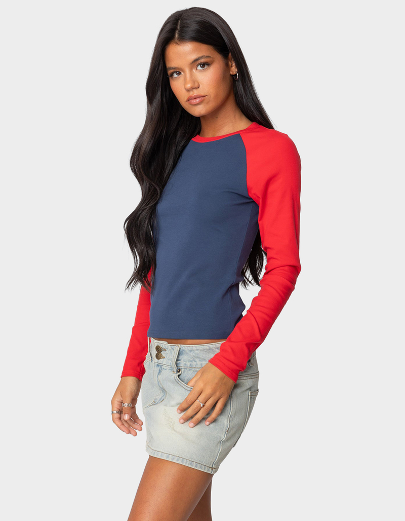 EDIKTED Tommi Raglan Long Sleeve Tee image number 2