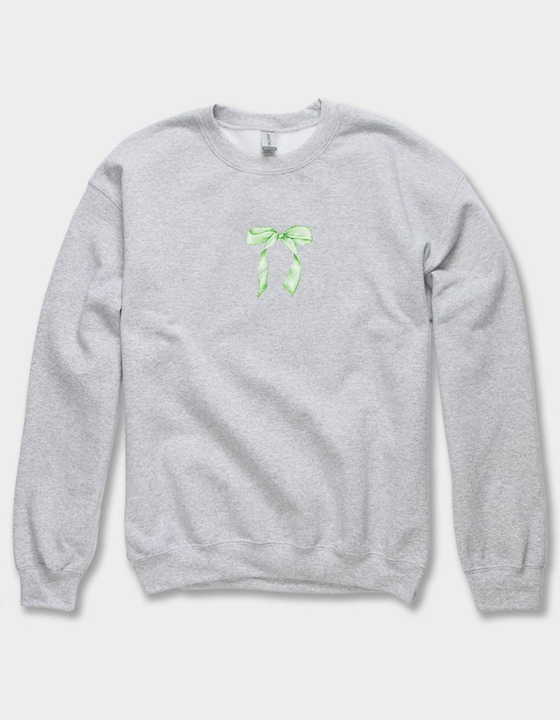 BOW Green Stitched Bow Unisex Crewneck Sweatshirt image number 0